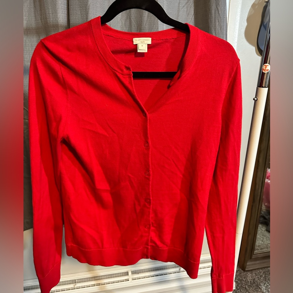 J. Crew Classic 100% Cotton Caryn Cardigan sz M